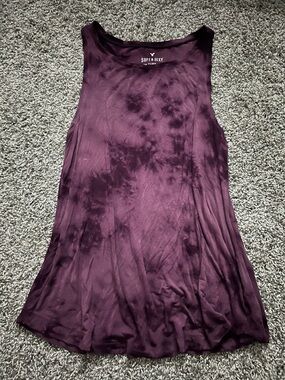 American Eagle Outfitters Purple Tie-Dye Tank Top